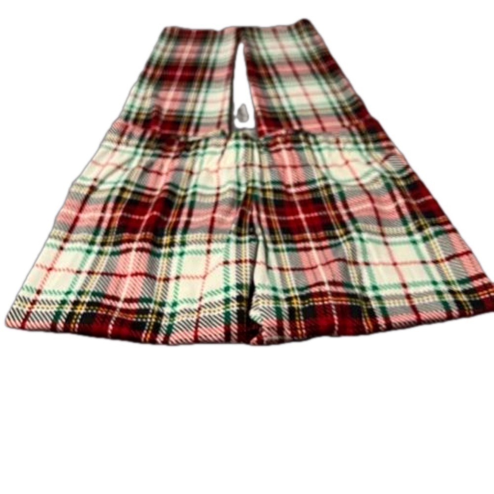 Y2K Green Red and White Tartan Plaid Leggings Size L
